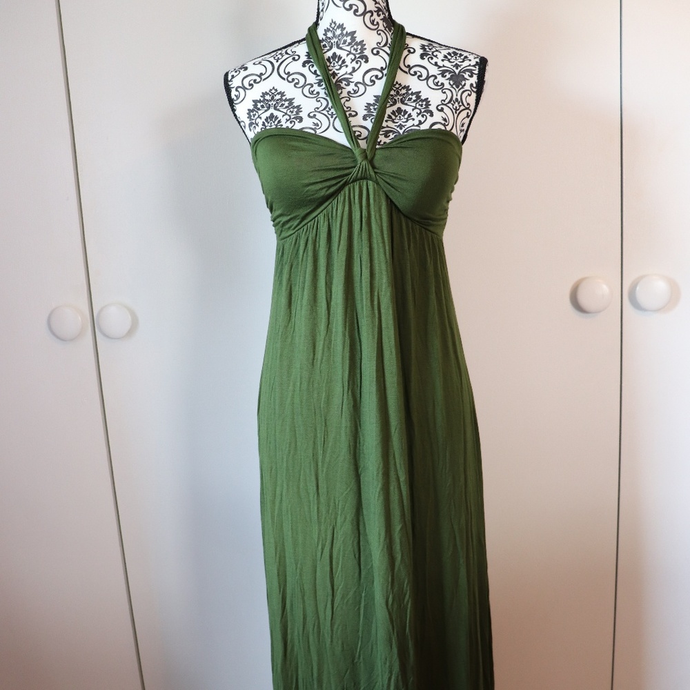Green Halter Maxi Dress
